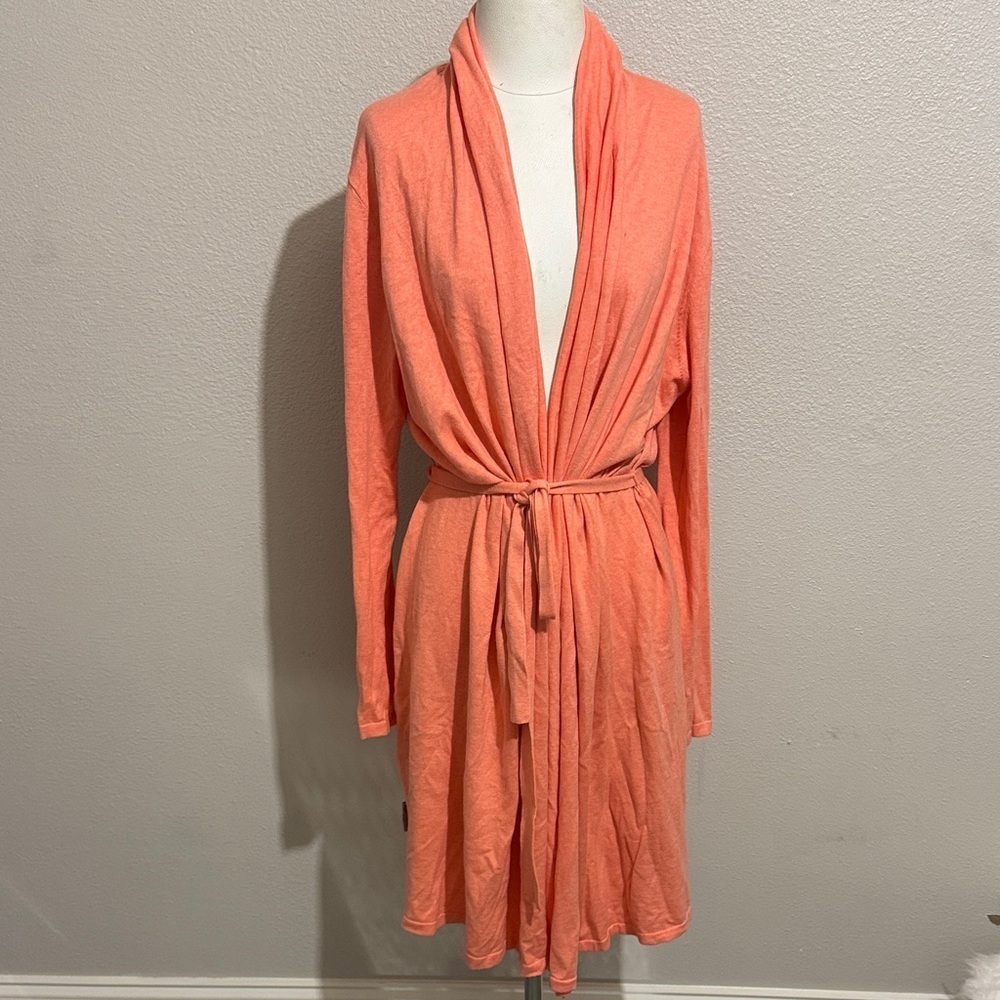 UGG Australia Coral Knit Cardigan Belted Robe Lounge Soft Cozy